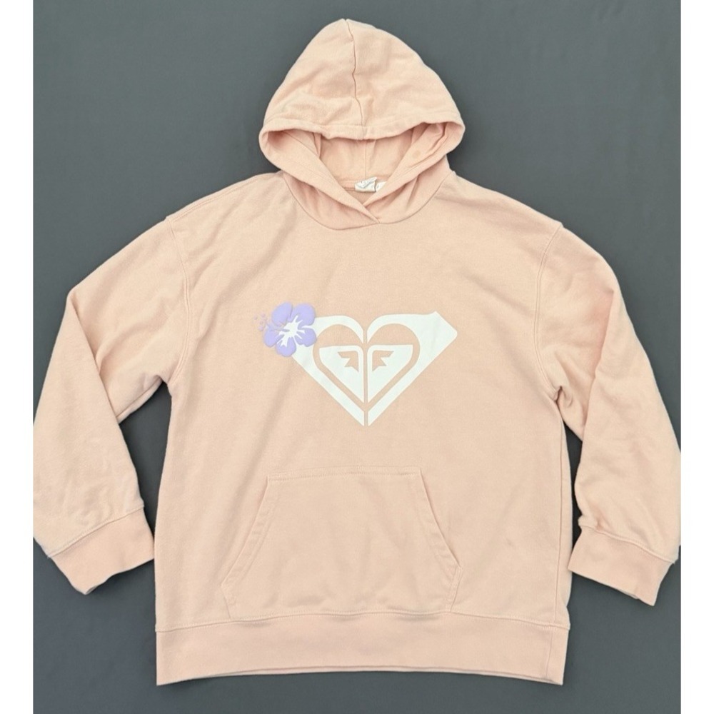 Roxy PullOver Hoodie Girl Youth SizeLarge 14/16 Pink Hooded Pocket